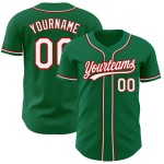 Grün Weiß-Rot Custom Baseball Trikot Authentic Kelly Grün Weiß-Rot Custom Baseball Trikot Authentic Kelly