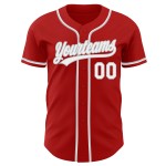 Rotes Trikot Custom Weiß-Grau Baseball Authentic Rotes Trikot Custom Weiß-Grau Baseball Authentic