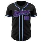 Lila-Hell Custom Jersey Blau Baseball Schwarz Authentic Lila-Hell Custom Jersey Blau Baseball Schwarz Authentic