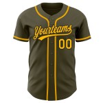Salute To Gold-Schwarzes authentisches Baseball-Service-Custom-Oliventrikot Salute To Gold-Schwarzes authentisches Baseball-Service-Custom-Oliventrikot