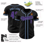 Lila-Hell Custom Jersey Blau Baseball Schwarz Authentic Lila-Hell Custom Jersey Blau Baseball Schwarz Authentic