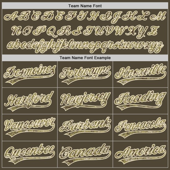 Jersey Baseball Service Olive bis Authentic Salute Camo-Creme Custom Jersey Baseball Service Olive bis Authentic Salute Camo-Creme Custom