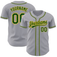 Benutzerdefiniertes Grün-Gold Authentic Jersey Grau Baseball