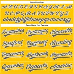 Authentisches, individuelles gelbes Baseball-Trikot Stahlgrau-Weiß Authentisches, individuelles gelbes Baseball-Trikot Stahlgrau-Weiß
