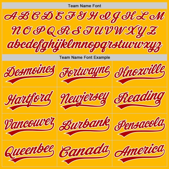 Jersey Authentic Baseball Rot-Weiß Custom Gold Jersey Authentic Baseball Rot-Weiß Custom Gold