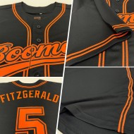 Jersey Baseball Custom Orange Authentic Schwarz