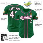 Authentisches Baseball-Custom-Trikot Kelly Grün Weiß-Pink Authentisches Baseball-Custom-Trikot Kelly Grün Weiß-Pink