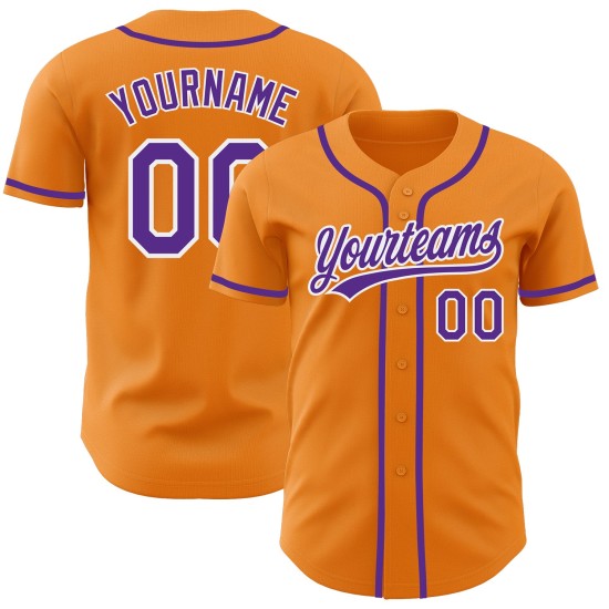 Orange Bay Baseball Trikot Custom Authentic Lila-Weiß Orange Bay Baseball Trikot Custom Authentic Lila-Weiß