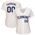 Jersey Navy Weiß Nadelstreifen Orange Custom Baseball Authentic Jersey Navy Weiß Nadelstreifen Orange Custom Baseball Authentic
