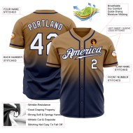 Baseball Custom Gold Weiß-Navy Authentic Fade Fashion Old Jersey