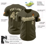 Jersey Baseball Service Olive bis Authentic Salute Camo-Creme Custom Jersey Baseball Service Olive bis Authentic Salute Camo-Creme Custom