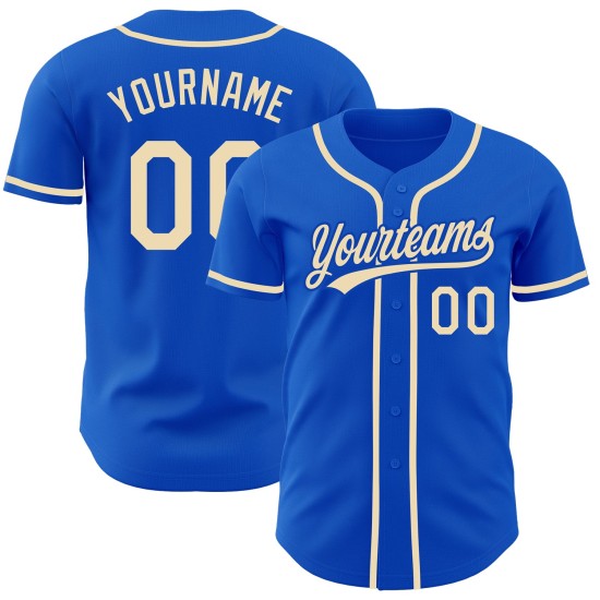 Cremefarbenes authentisches blaues Baseball-Trikot von City Thunder Cremefarbenes authentisches blaues Baseball-Trikot von City Thunder